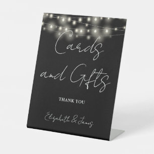 Signe De Table Cartes Et Cadeaux Noirs Et Blancs
