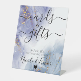 Signe De Table Cartes et Cadeaux Personnalisés Encre Bleue Violet