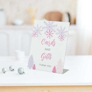 Signe De Table Cartes et cadeaux Petit Baby shower Flocon de neig