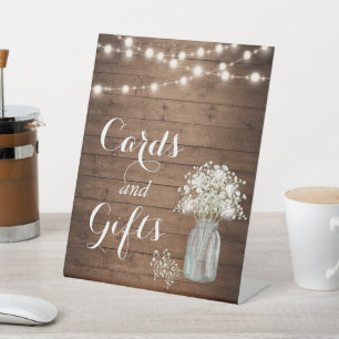 Signe De Table Cartes et cadeaux pour bébé rustique