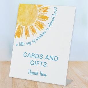 Signe De Table Cartes et Cadeaux pour la Baby Shower de Sunshine