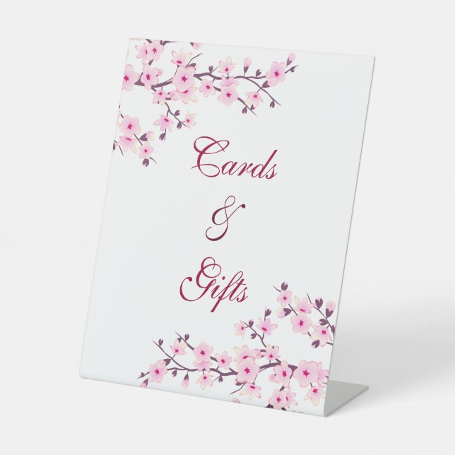 Signe De Table Cartes Et Cadeaux Rose Fleur De Cerisier (Recto)