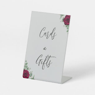 Signe De Table Cartes et Cadeaux Rose Rouge