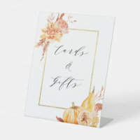 Cartes et cadeaux Rustique Floral Citrouille Gold