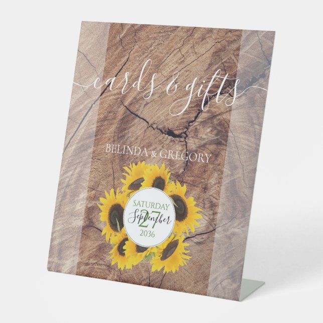 Signe De Table Cartes et cadeaux rustiques de mariage de tourneso (Recto)