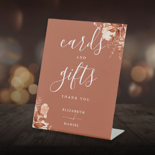 Signe De Table Cartes et cadeaux rustiques en terre cuite à motif
