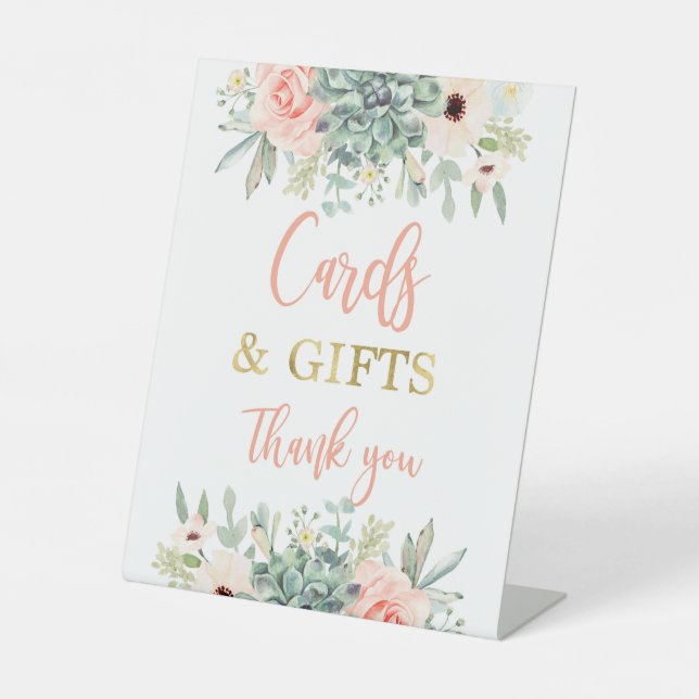 Signe De Table Cartes et cadeaux succulents (Recto)