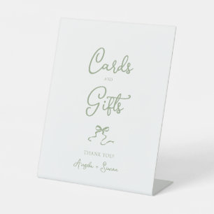 Signe De Table Cartes et cadeaux verts de la cage dessinée à la m