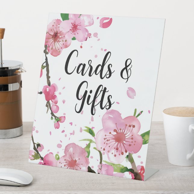 Signe De Table Cartes Filles Fleurs Fleurs de Printemps Rose Ceri (In SItu)