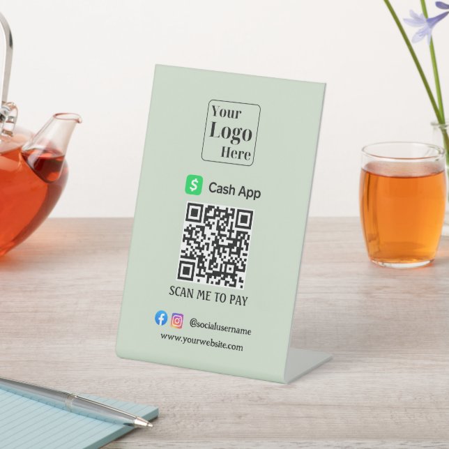 Signe De Table Cash App QR code Pedestal Signal pour votre entrep (In SItu)