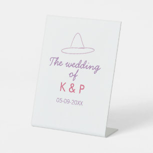Signe De Table casque de cowboy le mariage du couple nom date vio