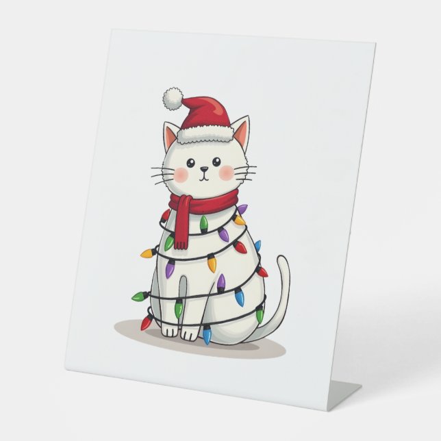 Signe De Table Cat Christmas Tree Christmas (4) (Recto)