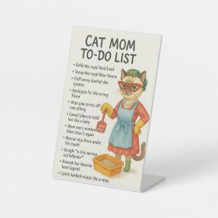 Signe De Table Cat Maman à faire liste drôle Home Déco