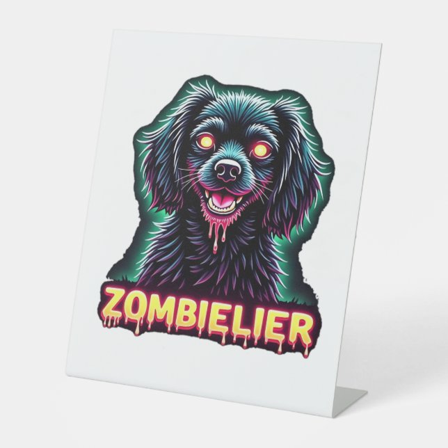 Signe De Table Cavalier King Charles Spaniel CKCS Zombie Dog Hall (Recto)