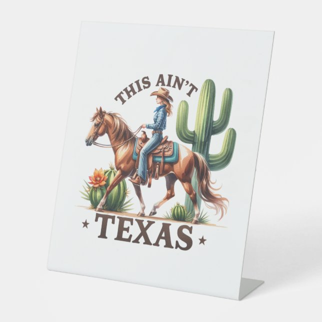 Signe De Table Ce Cheval Cowgirl n'est pas Texas (Recto)