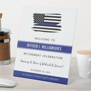 Signe De Table Célébration de la retraite de la police personnali