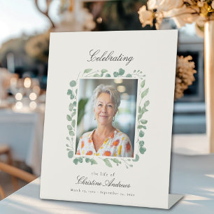 Signe De Table "Célébrer la vie de" Photo Funeral Memorial