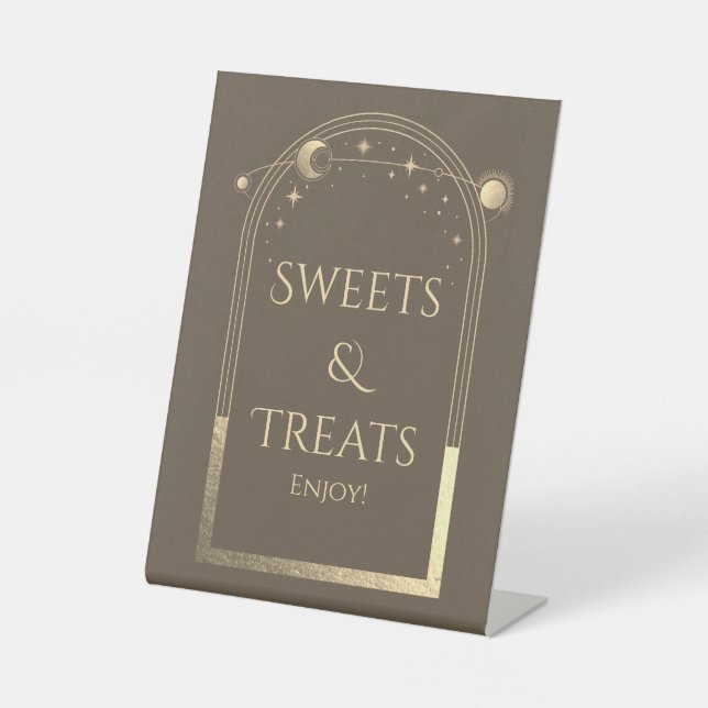 Signe De Table Celestial Mocha Gold Anniversaire Sweets & Traitem (Recto)