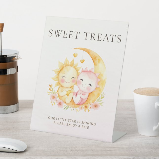 Signe De Table Celestial Sun Moon Sweet Treats Baby Shower (In SItu)