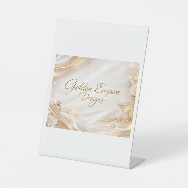Signe De Table Centro de mesa ,con diseño Dorado (Recto)