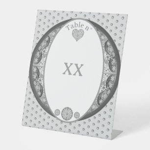 Signe De Table Céramique gris dentelle