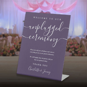 Signe De Table Cérémonie de signature violette débranchée