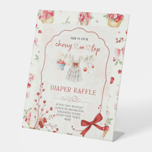 Signe De Table Cerise de Bow rose sur le chapeau supérieur