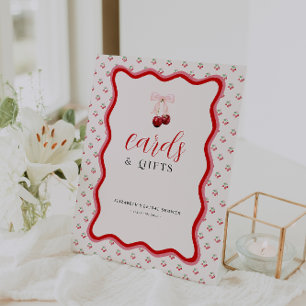 Signe De Table Cerise sur le Gâteau Cartes & Cadeaux Baby Showe
