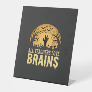 Signe De Table Cerveaux de professeurs d'Halloween