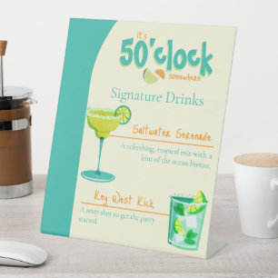 Signe De Table C'est 50 heures Thème de fête