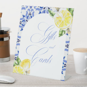 Signe De Table C'est Amore Lemon Italian Blue Tile Fête des marié