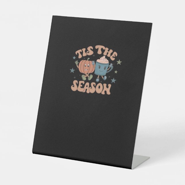 Signe De Table C'est la saison du café rétro citrouille d'automne (Recto)