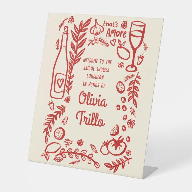 Signe De Table C'est l'Amore Nourriture Italienne Mariage de Fill (Recto)