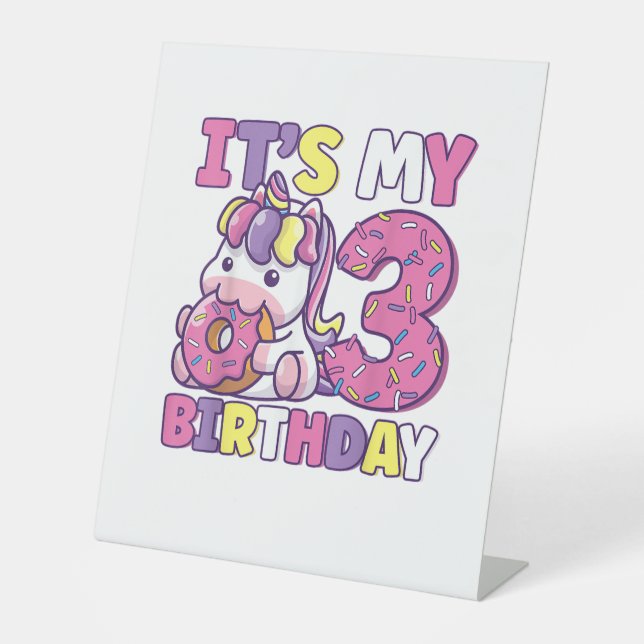 Signe De Table C'est ma fête d'anniversaire de 3 ans Filles migno (Recto)