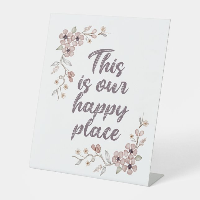 Signe De Table C'Est Notre Endroit Heureux (Recto)