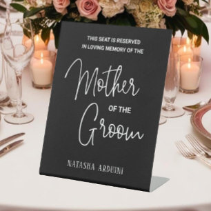 Signe De Table Chaise commémorative Black Mother Groom Mariage ré