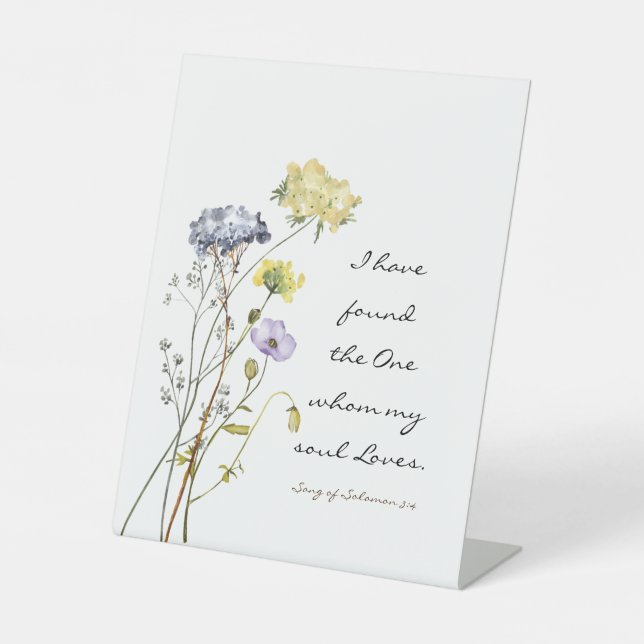 Signe De Table Chanson de Salomon 3:4 J'ai trouvé le Mariage uniq (Recto)