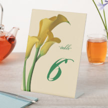 Charming Calla Lily Mariage Numéro de table