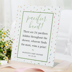 Signe De Table Chasse à la tétine de fête prénatale aux pépites c