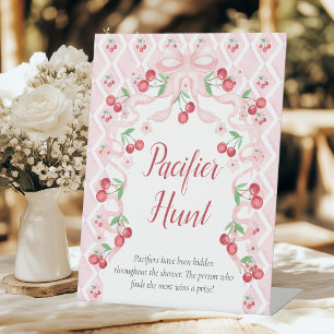 Signe De Table Chasse au Pacifique Baby shower cerise
