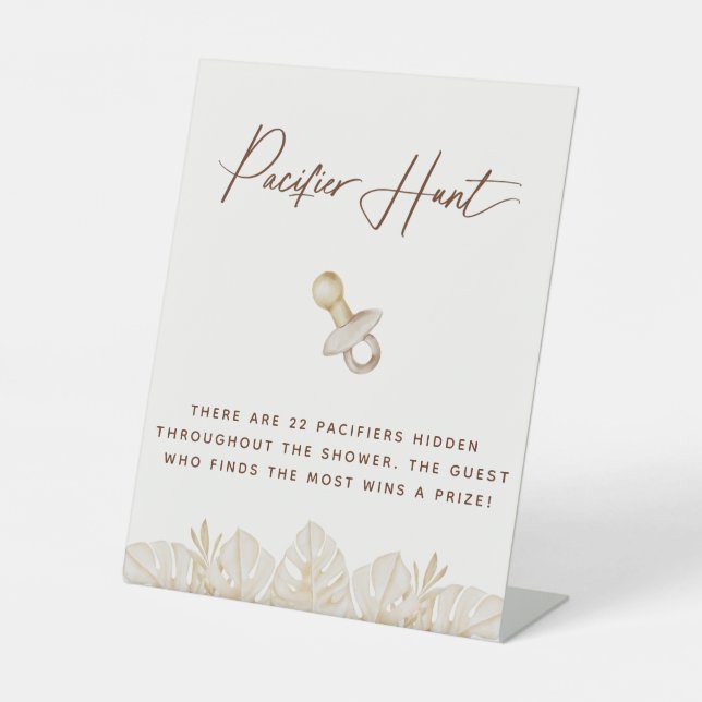 Signe De Table Chasse au Pacifique du Baby shower Boho (Recto)