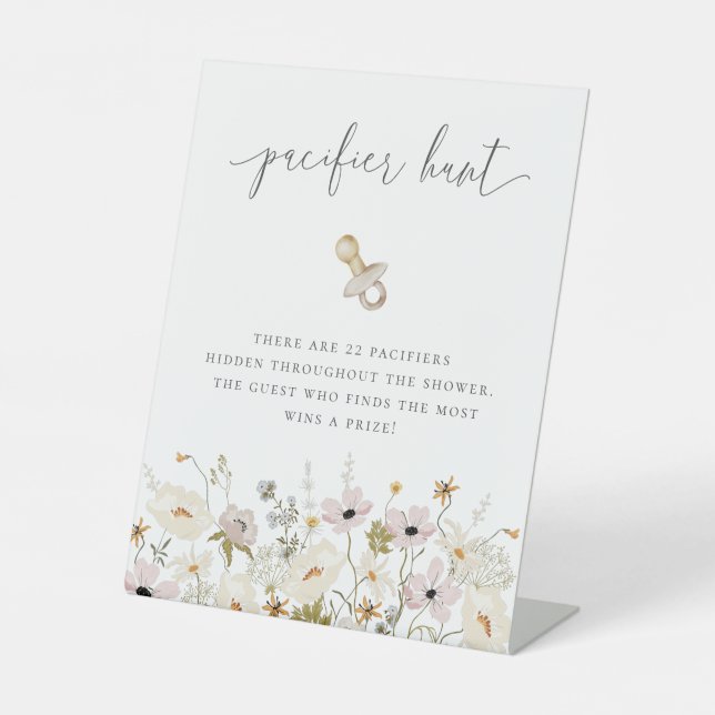 Signe De Table Chasse fleur sauvage Baby shower Pacifique (Recto)
