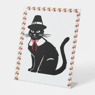 Signe De Table Chat de pèlerin T-shirt surdimensionné
