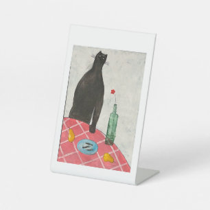 Signe De Table Chat et poisson