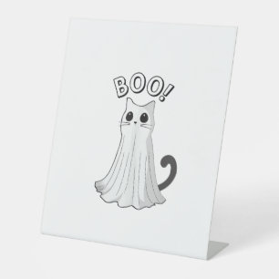 Signe De Table Chat fantôme mignon Kitty Boo Halloween chaton eff