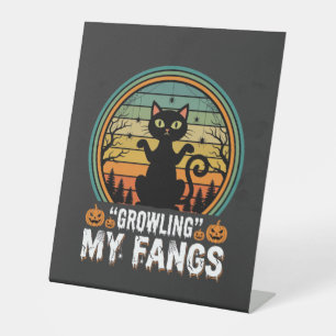Signe De Table Chat noir Halloween grognant mes crocs design rétr