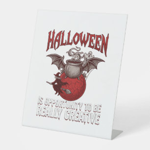 Signe De Table Chaudière ailée de chauve-souris d'Halloween Sorci