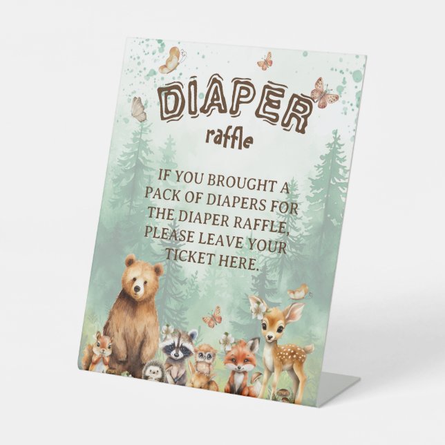 Signe De Table Chauffage Raffle baby shower des animaux de la for (Recto)