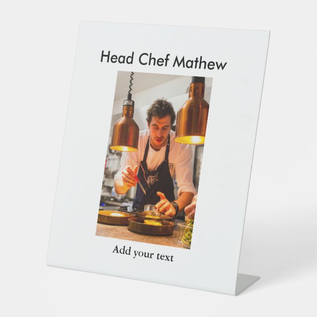 Signe De Table Chef cuisinier ajouter nom texte hommes cuisine bo (Recto)