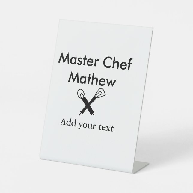 Signe De Table Chef cuisinier cuisinier cuisinier ajouter nom de  (Recto)